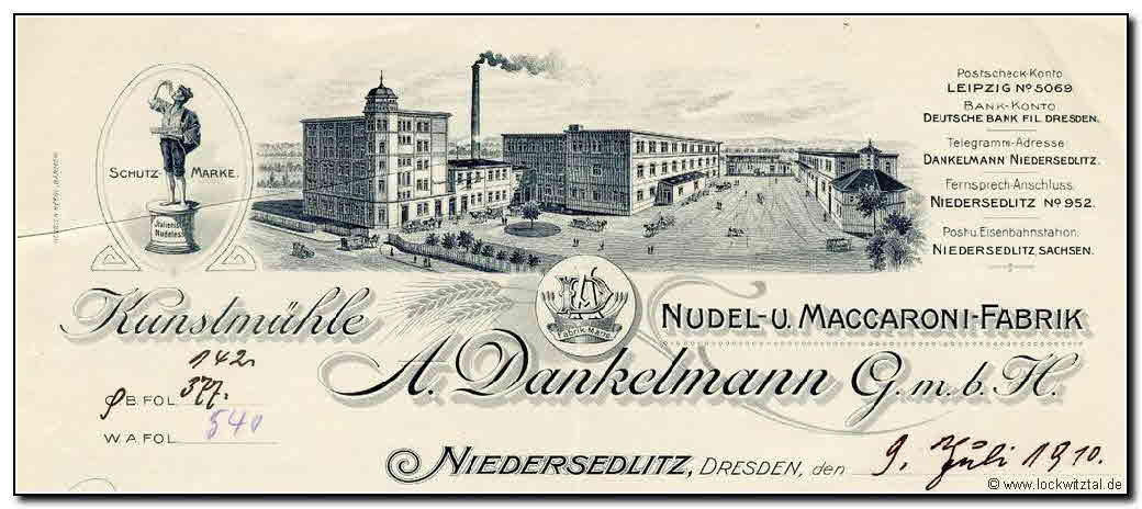 Briefkopf Dankelmann 1910