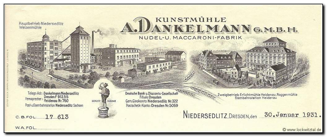 Briefkopf Dankelmann 1931
