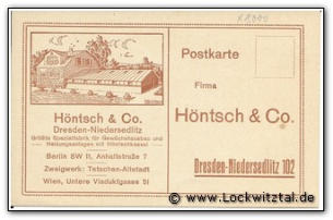 Höntsch-Werke Reklamekarte